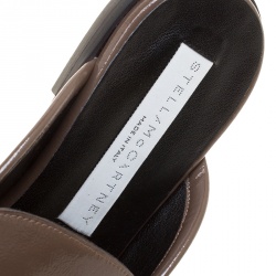 Stella McCartney Brown Faux Patent Leather Slip On Loafers Size 35.5
