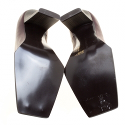 مملوكة مسبقًا Stella McCartney Burgundy Faux Leather Square Toe Ankle Boots Size 37