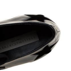 مملوكة مسبقًا حذاء ستيلا ماكرتني دربي نعل سميك اليز نجوم جلد صناعي أسود مقاس 37.5