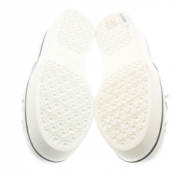 Pre Owned Stella McCartney Metallic Silver Faux Leather Binx Star Platform Slip On Sneakers Size 40