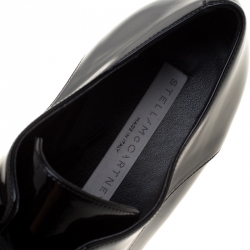 Stella McCartney Black Faux Patent Leather Elyse Platform Derby Size 41