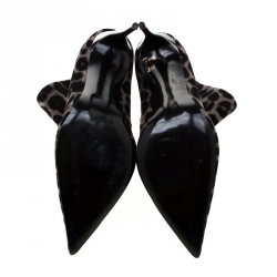 Pre Owned حذاء بوت كاحل ستيلا مكارتني مطبوع نقشة الفهد قطيفة ثنائي اللون مقاس 40