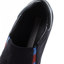 Pre Owned Stella McCartney Blue Faux Suede Elyse Slip On Platform Sneakers Size 38