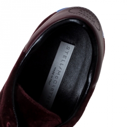 Pre Owned Stella McCartney Burgundy/Blue Velvet Elyse Platform Derby Size 40.5
