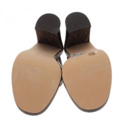 Pre Owned Stella McCartney Brown Faux Leather Veneer CrissCross Slides Size 39