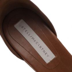 Pre Owned Stella McCartney Brown Faux Leather Lindsey Ankle Strap Wedge Sandals Size 41