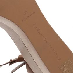 Pre Owned Stella McCartney Brown Faux Leather Lindsey Ankle Strap Wedge Sandals Size 41