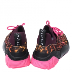 Stella McCartney Multicolor Leopard Print Fabric Eclypse Lace Up Sneakers Size 40