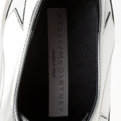 Pre Owned Stella McCartney Metallic Silver Faux Leather Elyse Star Platform Derby Size 41