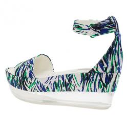 Stella McCartney Printed Valerie Plexi Wedge Sandals Size 41
