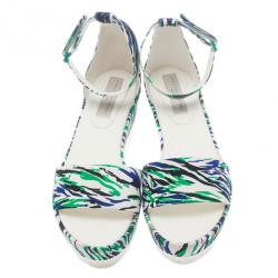 Stella McCartney Printed Valerie Plexi Wedge Sandals Size 41