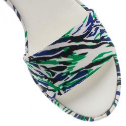 Stella McCartney Printed Valerie Plexi Wedge Sandals Size 41