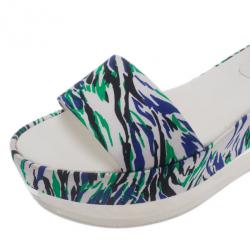 Stella McCartney Printed Valerie Plexi Wedge Sandals Size 41