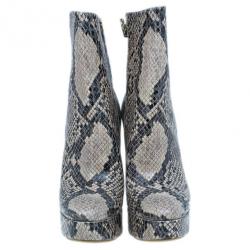 مملوكة مسبقًا بوت كاحل ستيلا مكارتني بتأثير جلد ثعبان زائف مقاس 37