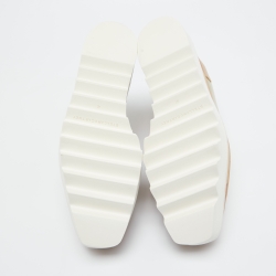 Pre Owned Stella McCartney Brown  Faux Leather Elyse Star Sneakers Size 41