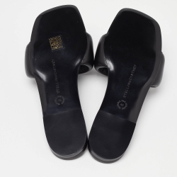 Stella McCartney Black Faux Leather Flat Slides Size 40
