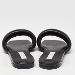 Stella McCartney Black Faux Leather Flat Slides Size 40