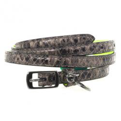 Stella McCartney Neon Green Python Print Skinny Belt 70 CM