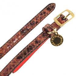 Stella McCartney Orange Python Print Skinny Belt 80 CM