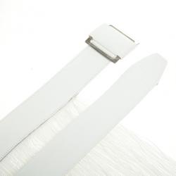 Stella McCartney Wide White Faux Leather and Fringe Belt Size 75 CM