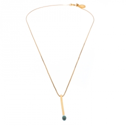 Stella McCartney Matchstick Enamel Gold Tone Pendant Necklace