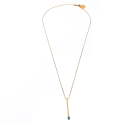 Stella McCartney Matchstick Enamel Gold Tone Pendant Necklace