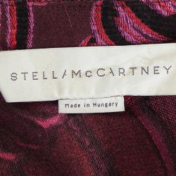 مملوكة مسبقًا Stella McCartney Burgundy Floral Jacquard Wool Long Sleeve Dress S