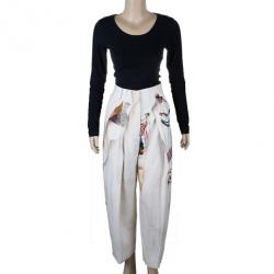 Pre Owned Stella McCartney Printed Silk Trousers S
