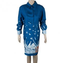 مملوكة مسبقًا Stella McCartney Blue Silk Tunic Dress M