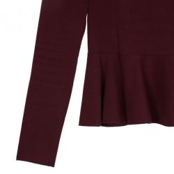 Pre Owned Stella McCartney Burgundy Peplum Top M