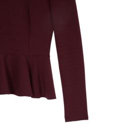 Pre Owned Stella McCartney Burgundy Peplum Top M