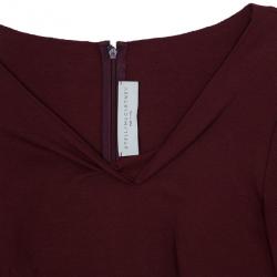Pre Owned Stella McCartney Burgundy Peplum Top M