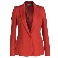 Pre Owned Stella McCartney Red Wool Ingrid Blazer and Cropped Pant Suit XS