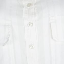 Pre Owned قميص ستيلا ماكرتني أكمام طويلة حرير-قطن مخطط سيلف بيج فاتح S