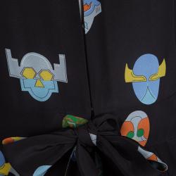 Pre Owned Stella McCartney Black Monia Superhero Print Jumpsuit S