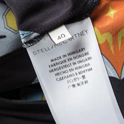 Pre Owned Stella McCartney Black Monia Superhero Print Jumpsuit S