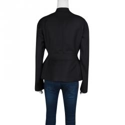 Pre Owned جاكيت بليزر ستيلا مكارتني بلا ياقة بطية صدر مزخرف صوف أسود M