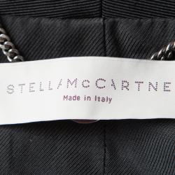 Pre Owned جاكيت بليزر ستيلا مكارتني بلا ياقة بطية صدر مزخرف صوف أسود M