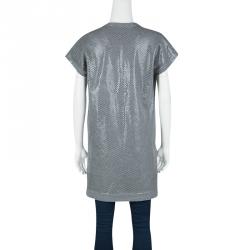 Pre Owned Stella McCartney Grey Jersey Textured Dot Cap Sleeve Tunic S