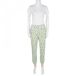 Pre Owned بنطلون تريض ستيلا مكارتني جوليا طباعة موردة متعدد الألوان S