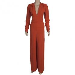 Pre Owned Stella McCartney Orange V-neck Jumpsuit S