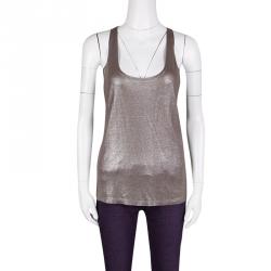 Pre Owned Stella McCartney Metallic Racer Back Tank Top S