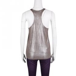 Pre Owned Stella McCartney Metallic Racer Back Tank Top S