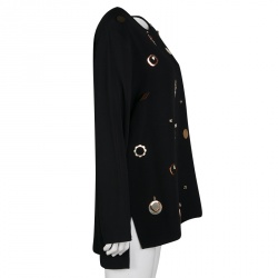 مملوكة مسبقًا تونيك ستيلا ماكرتني فياك أكمام طويلة مزخرف كريستال ومعدن أسود L