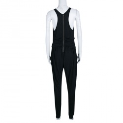 Stella McCartney Black Draped Racer Back Detail Jumpsuit S