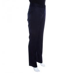 Pre Owned Stella McCartney Navy Blue Wool Tailored Pants S