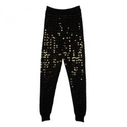 Pre Owned Stella McCartney Metallic Sequined Meshjersey Pants M