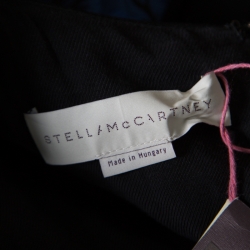 Pre Owned توب ستيلا مكارتني جاكار مورد أزرق وأسود بيبليوم بلا أكمام M