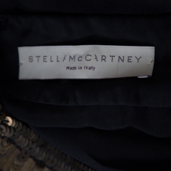 Pre Owned توب ستيلا مكارتني حرير ساتان أسود مزخرف ترتر بربطة عنق M