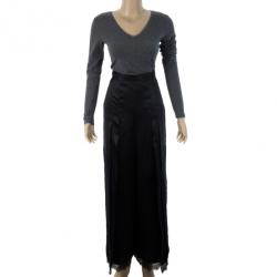 مملوكة مسبقًا Stella McCartney Black Palazzo Slit Silk Pants S